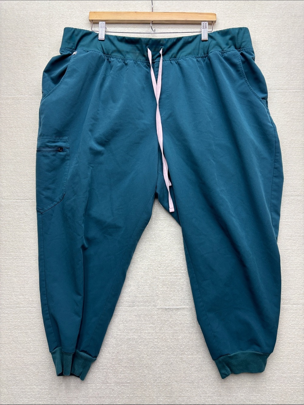 Figs 5XL/P 5XL P Teal Jogger Pants with Drawstring